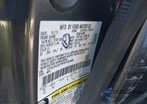 2015 Ford Expedition El Limited from USA, damaged, VIN 1FMJK2AT9FEF22488